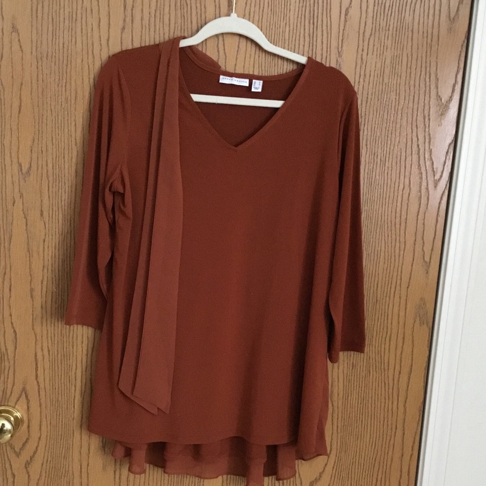 Long sleeve top with chiffon peplum